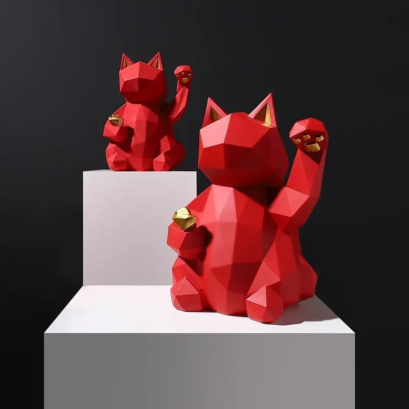 Vivolux | Minimalismo Nordico Geometria Gatto Fortunato Statue