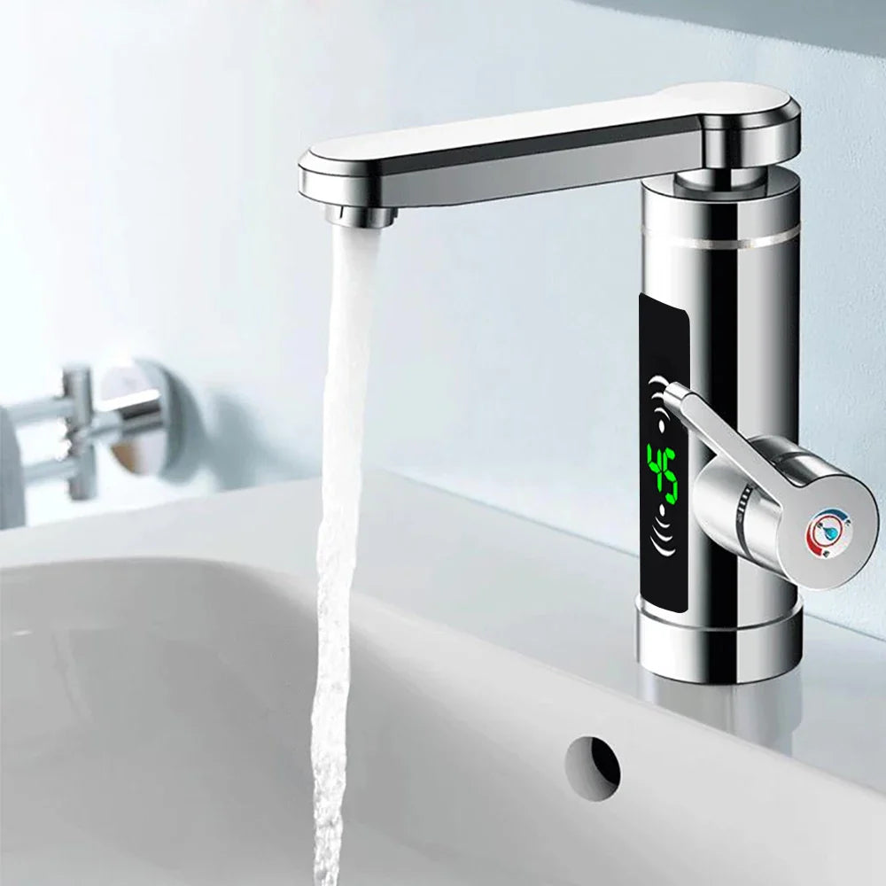 Brisenna - Rubinetto da cucina con riscaldamento diretto e beccuccio girevole a 360° 3000W