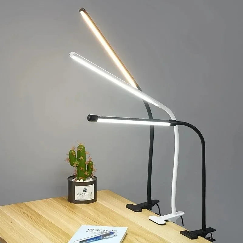Lampada LED a morsetto LumaFlex | 3 colori di luce e 10 livelli di luminosità | Alimentazione USB | Braccio flessibile | Amico degli occhi e dimmerabile