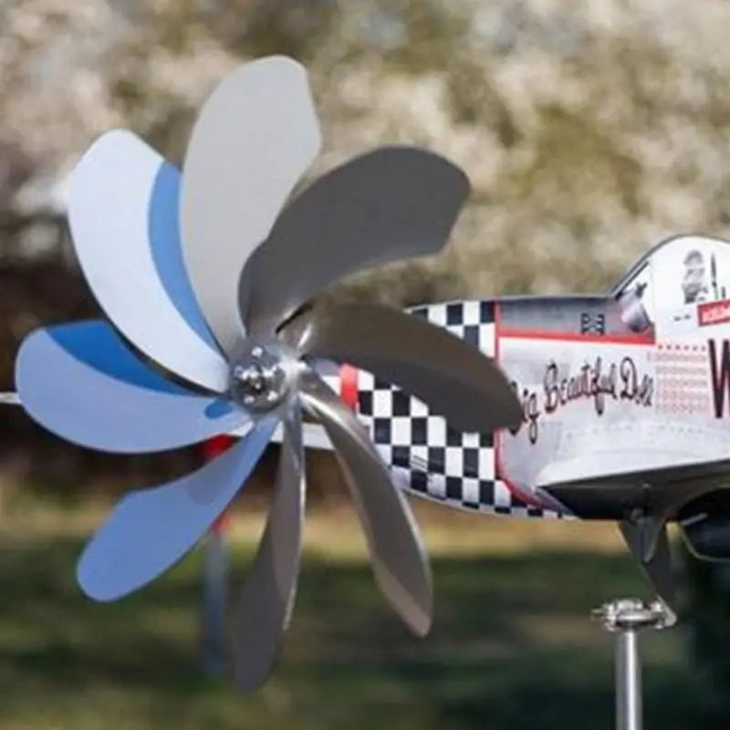 Girandola AeroTwist | Mulino a vento per giardino a forma di aereo in acciaio inossidabile | Resistente alle intemperie e rotante nel vento | Per giardino, terrazza e balcone