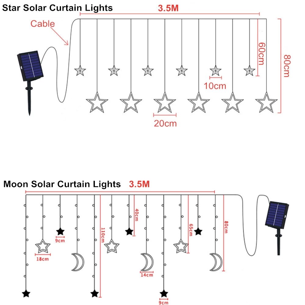 Lampada LED a Catena Decorativa Sole Luna Stella