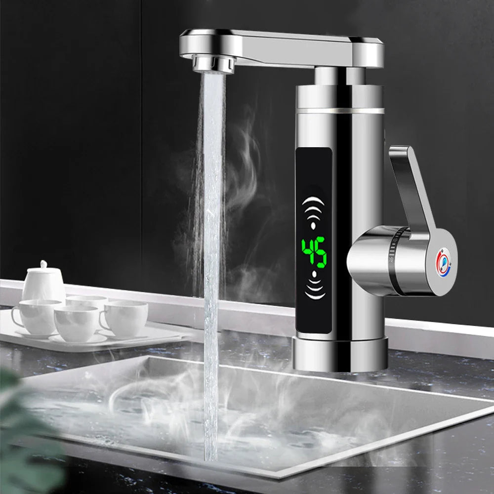 Brisenna - Rubinetto da cucina con riscaldamento diretto e beccuccio girevole a 360° 3000W