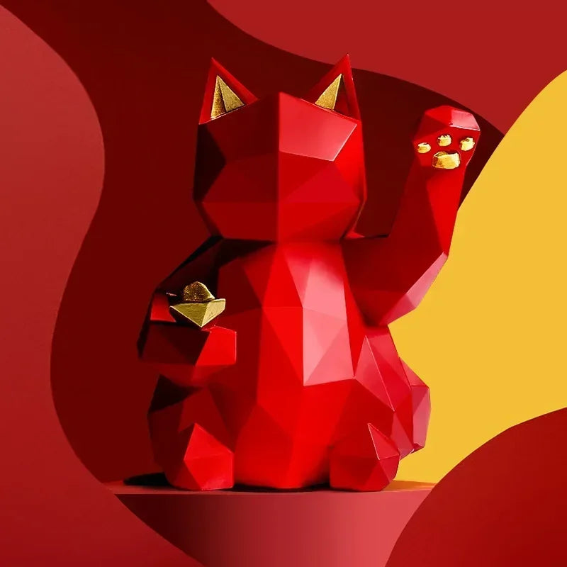 Vivolux | Minimalismo Nordico Geometria Gatto Fortunato Statue