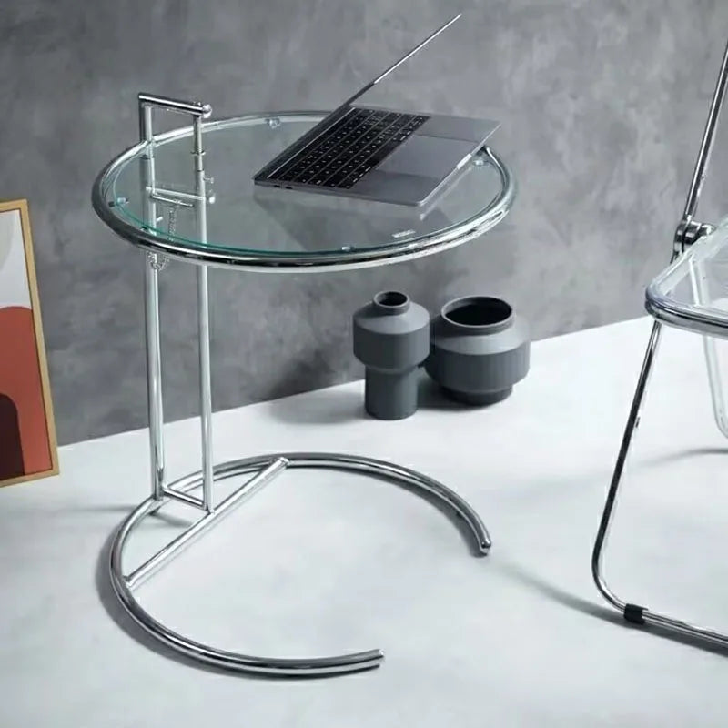 Solvane - Tavolino da Caffè in Vetro con Struttura in Acciaio Inossidabile