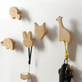 Ganci da Parete in Legno a Forma di Animale - Appendino Adesivo