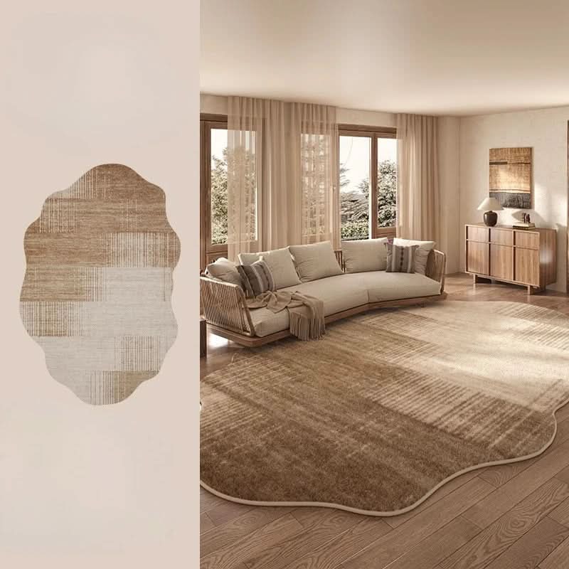 Tappeto Irregolare Lavabile in Peluche per Camera da Letto e Soggiorno