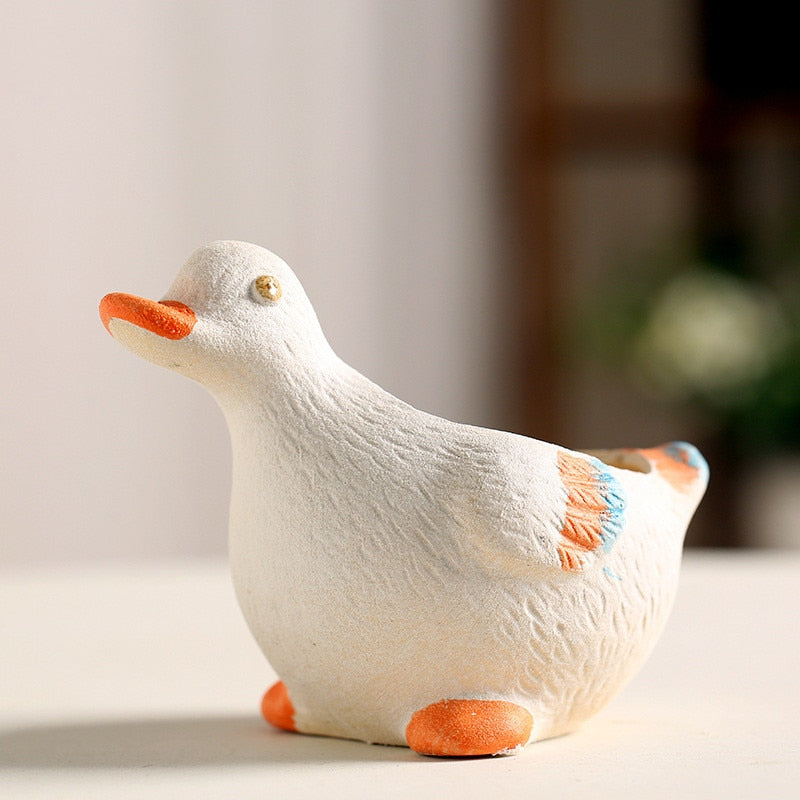 Vaso per piante in ceramica con cartone di animali carini