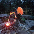 Maestosa scultura di fontana con drago sputafuoco