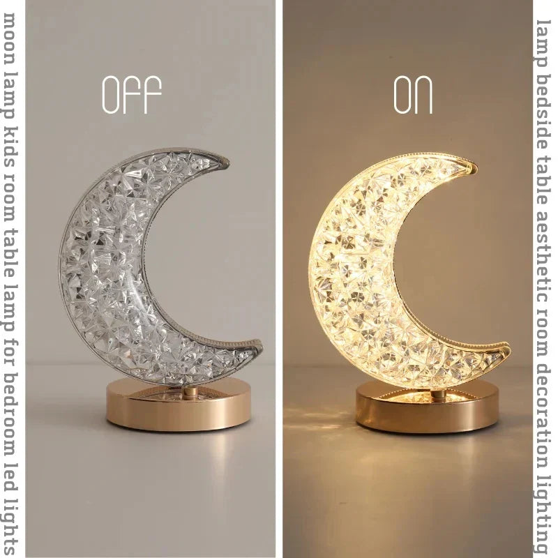 Lampada a Cristallo a Forma di Mezza Luna