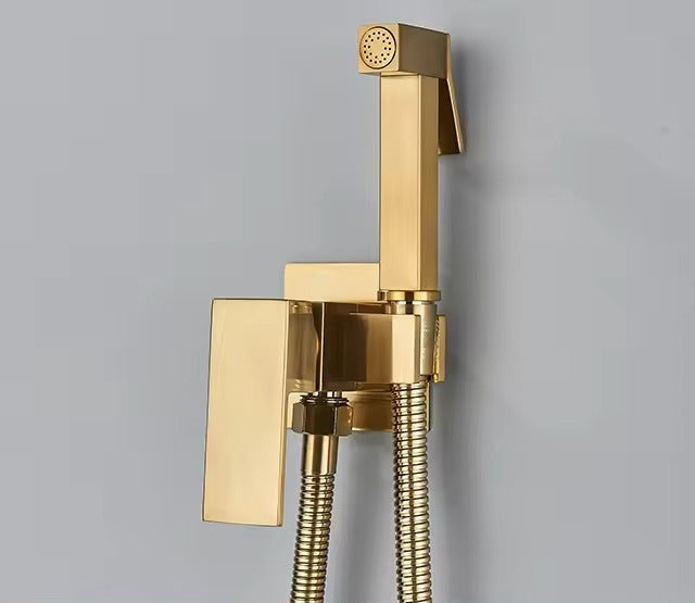 Rubinetto bidet doccia nero in ottone massiccio, doccia igienica, miscelatore acqua calda e fredda, rubinetto per uso musulmano