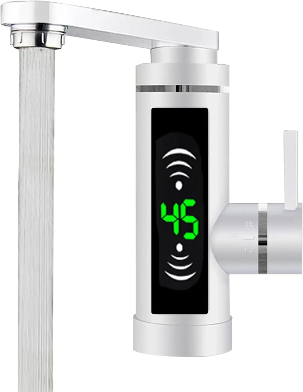Deluvia - Rubinetto da cucina elettrico rotante con scaldabagno istantaneo e display della temperatura LED 3 kW
