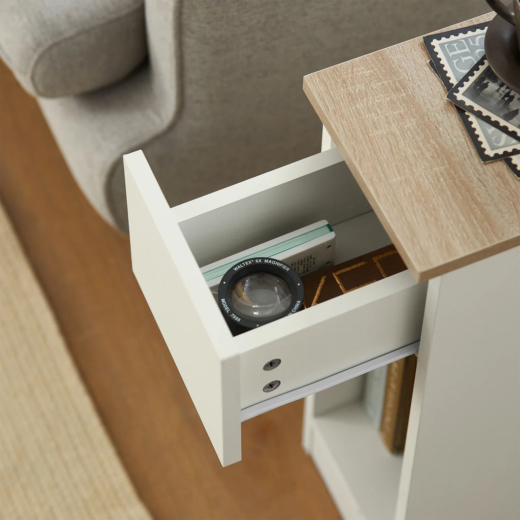 Arvion - Set di 2 Comodini Stretti con Cassetto per Boxspring o Divano