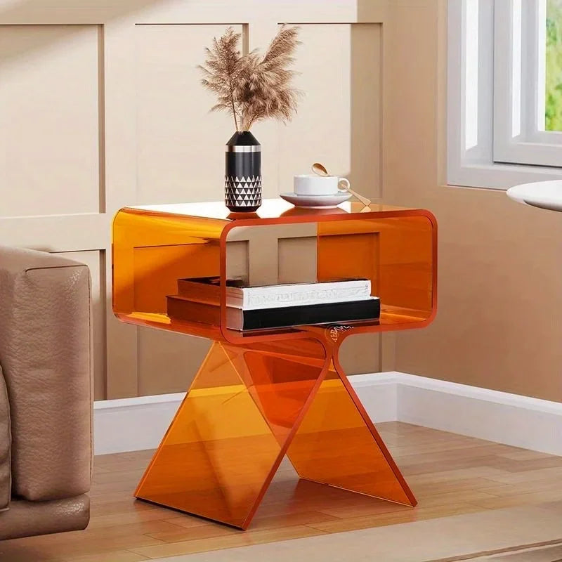 Ignyra - Tavolino da Salotto Trasparente in Acrilico con Design Moderno e Sottile