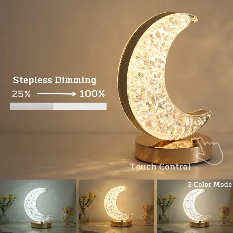 Lampada a Cristallo a Forma di Mezza Luna