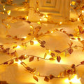 Elviora – Filo di Luci LED con Foglie Verdi e Illuminazione a Batteria