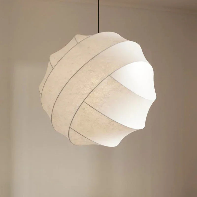 Lampada a sospensione in seta Wabi Sabi giapponese per interni moderni