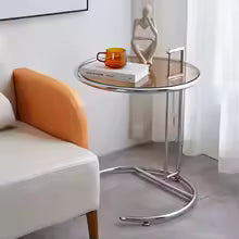 Solvane - Tavolino da Caffè in Vetro con Struttura in Acciaio Inossidabile