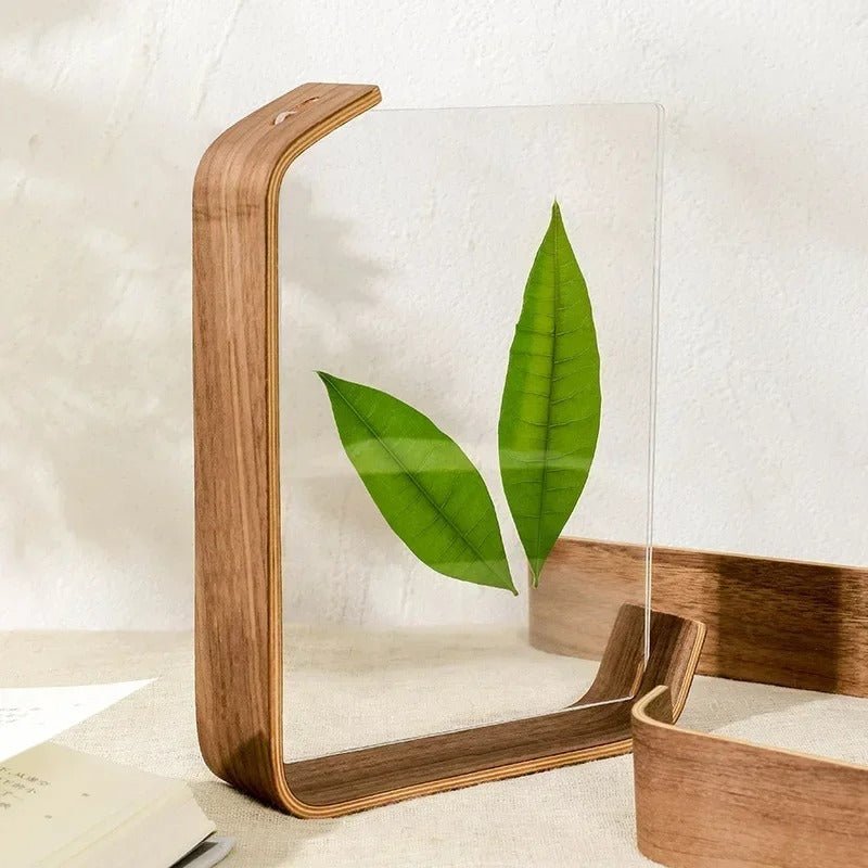 FOTODUO – Cornice per foto in acrilico e legno con vista su entrambi i lati per una moderna decorazione da tavolo