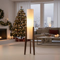 LIGNELUX – Lampada da terra scandinava in legno di noce con illuminazione LED dimmerabile