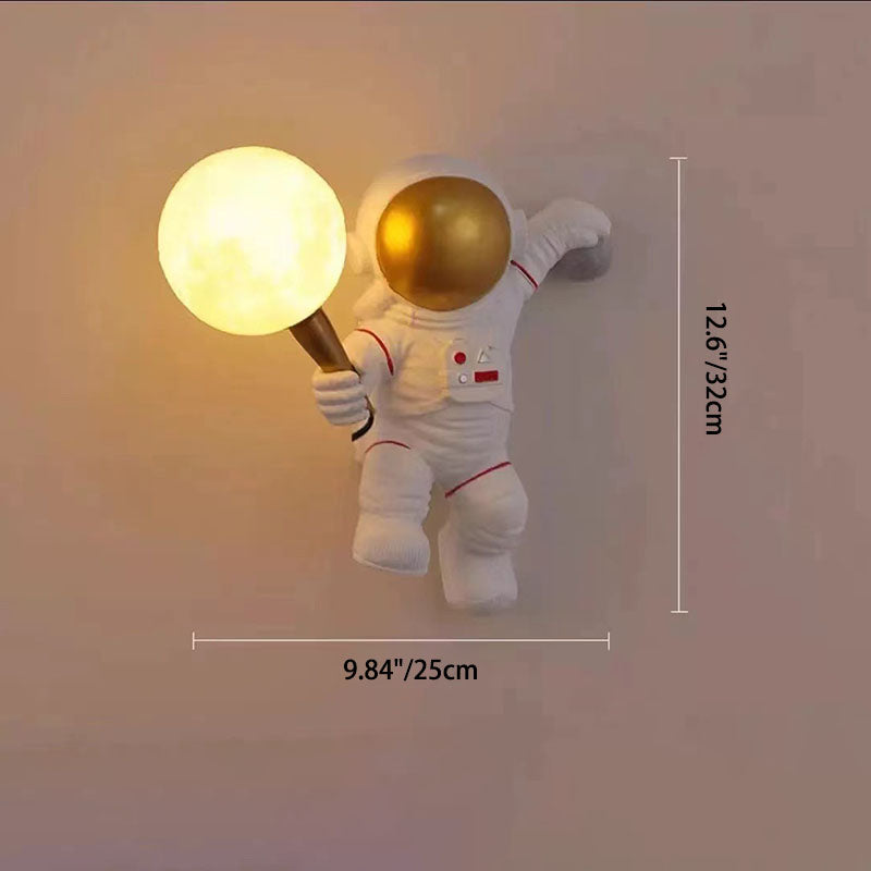 CosmoBuddy Astronauta Lampada da Parete | Design Creativo | Resina & ABS | Luce LED per Camera da Letto