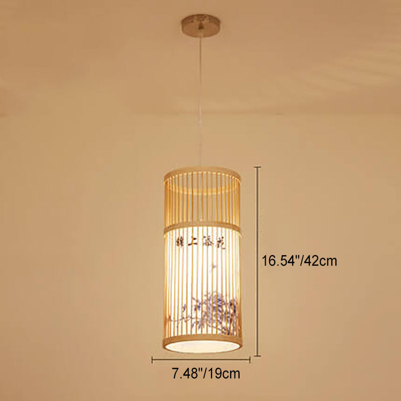 Lampada a sospensione Bambora Zen | Lanterna in bambù intrecciato a mano | Design giapponese | Eleganza naturale