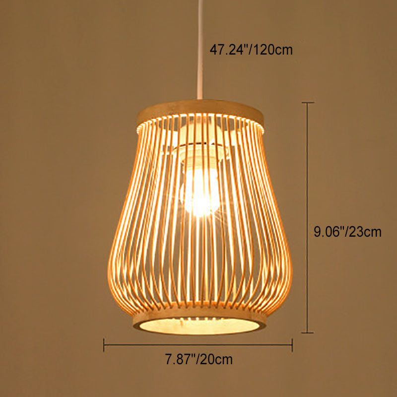 Lampada a sospensione Bambora Zen | Lanterna in bambù intrecciato a mano | Design giapponese | Eleganza naturale