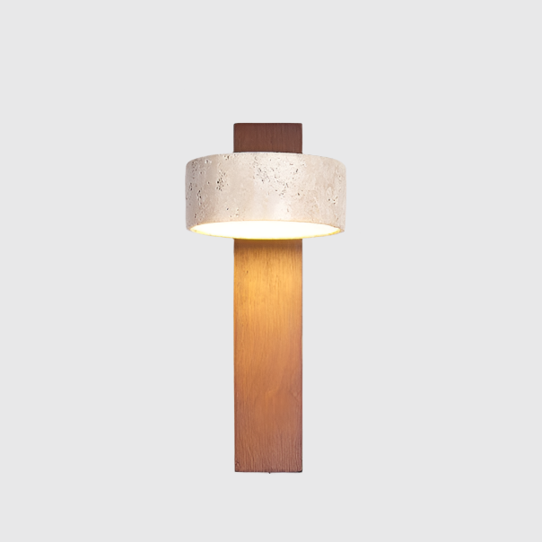 Lampada da Parete in Travertino nella Tonalità Avorio