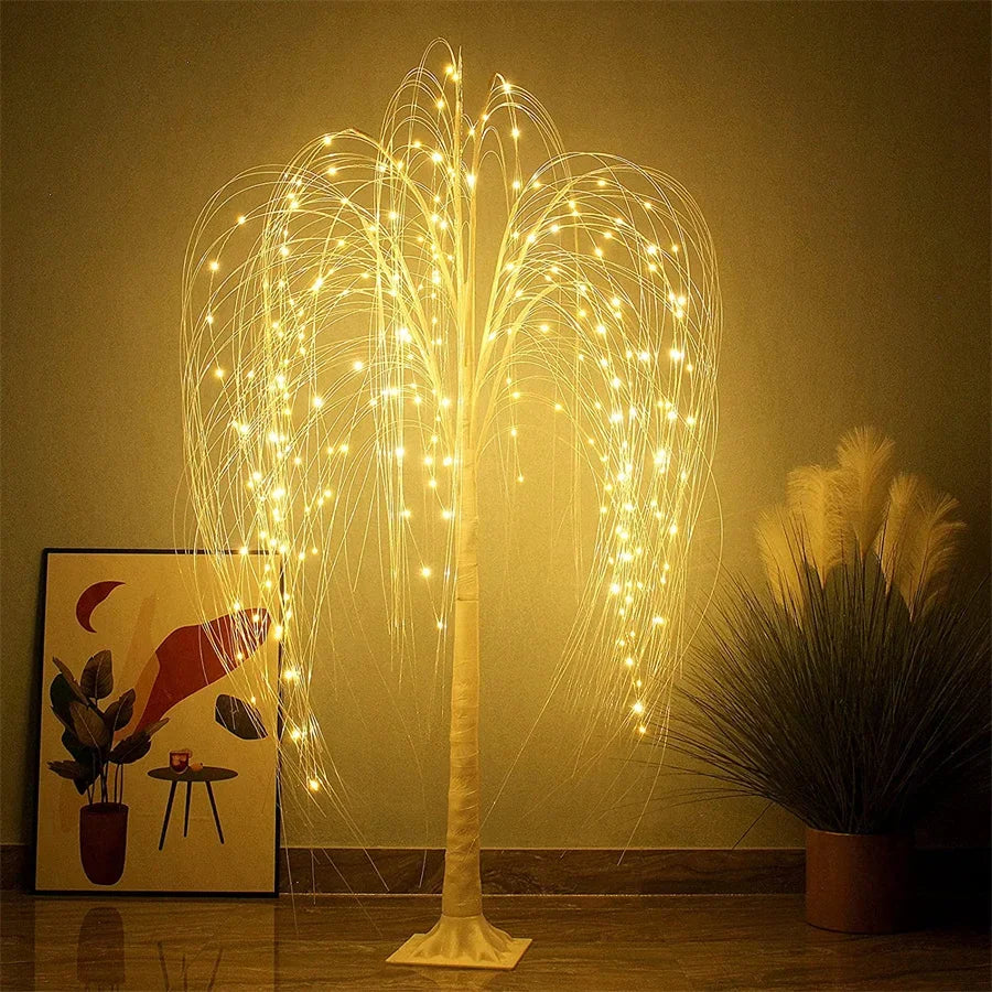 Valdoria – Albero di Salice Illuminato con Luce LED Bianca Calda 2.1M