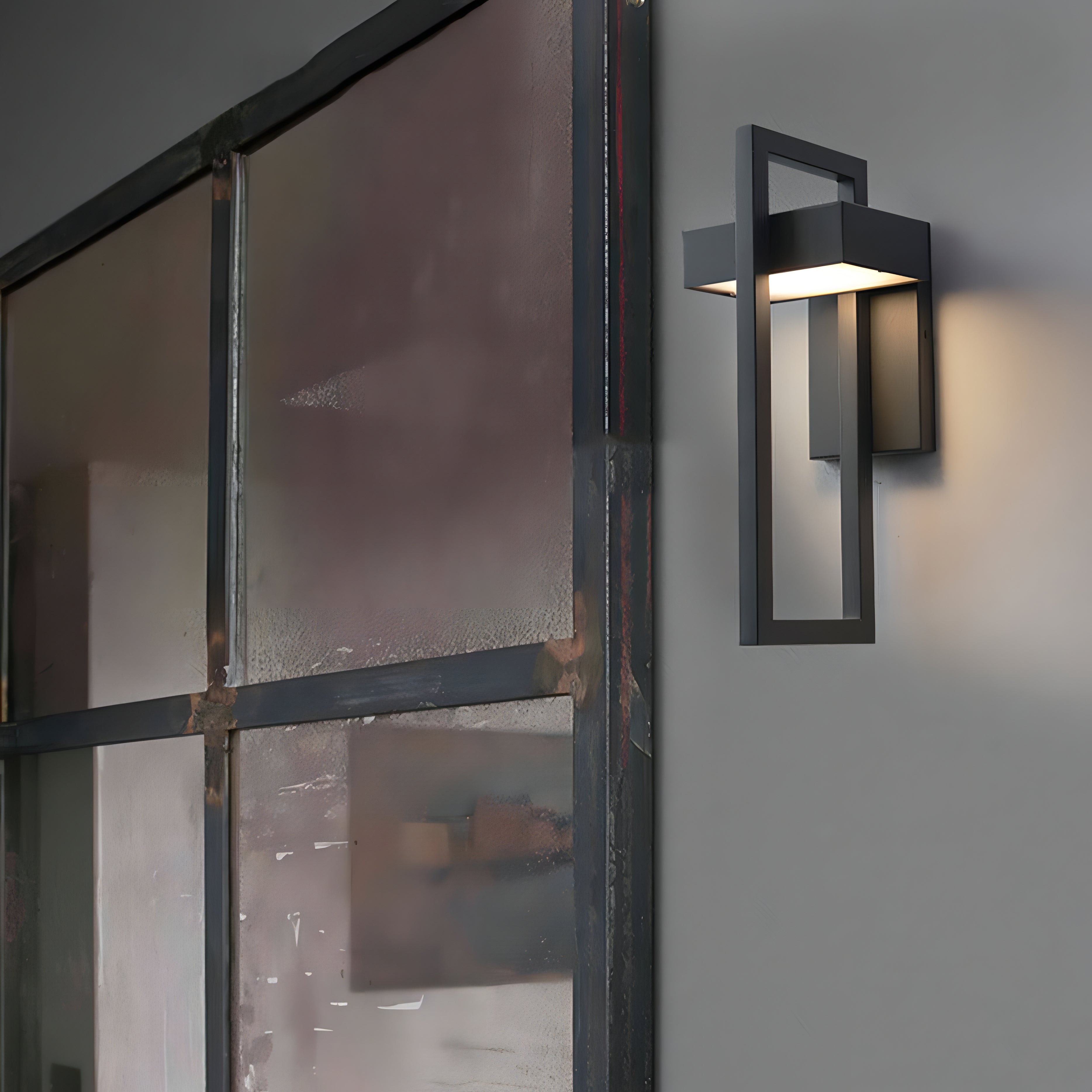 Lampada da Parete Moderna in Acciaio Nero per Esterni Design Architettonico
