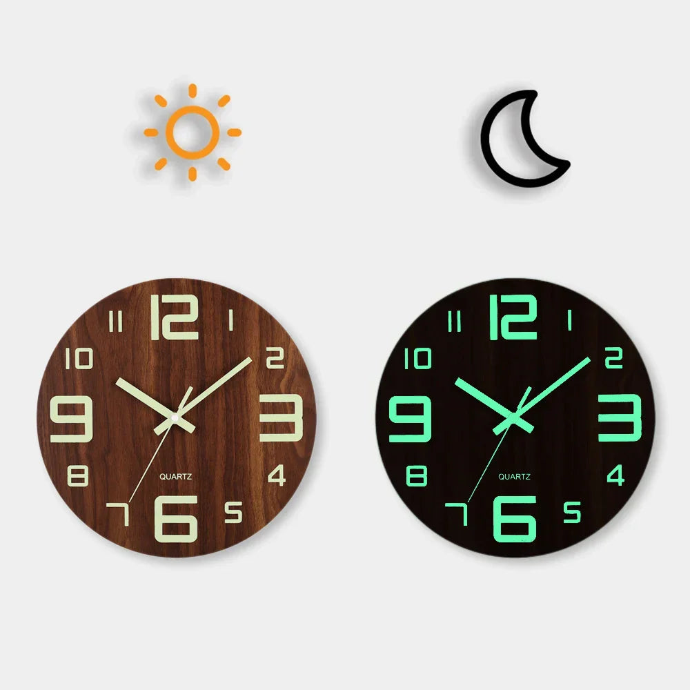 Orologio da Parete Glow-in-the-Dark - Elegante e Pratico