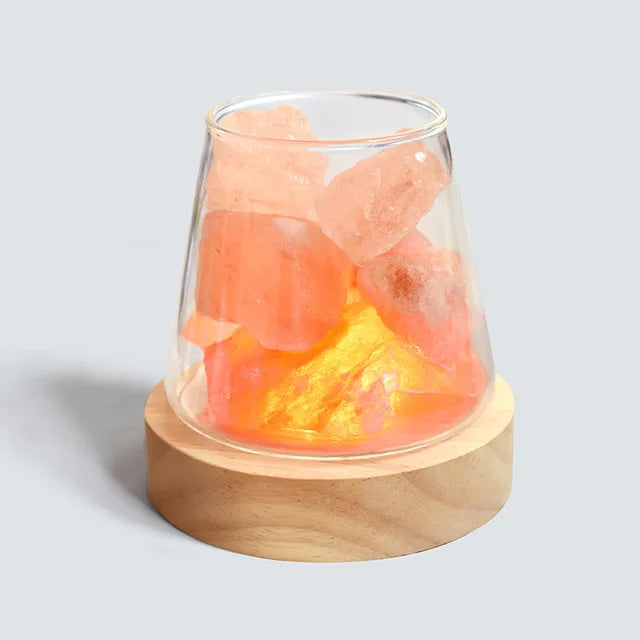 Lampada di Sale Himalayana - Luce Notturna Cristallina & Diffusore di Olio Essenziale