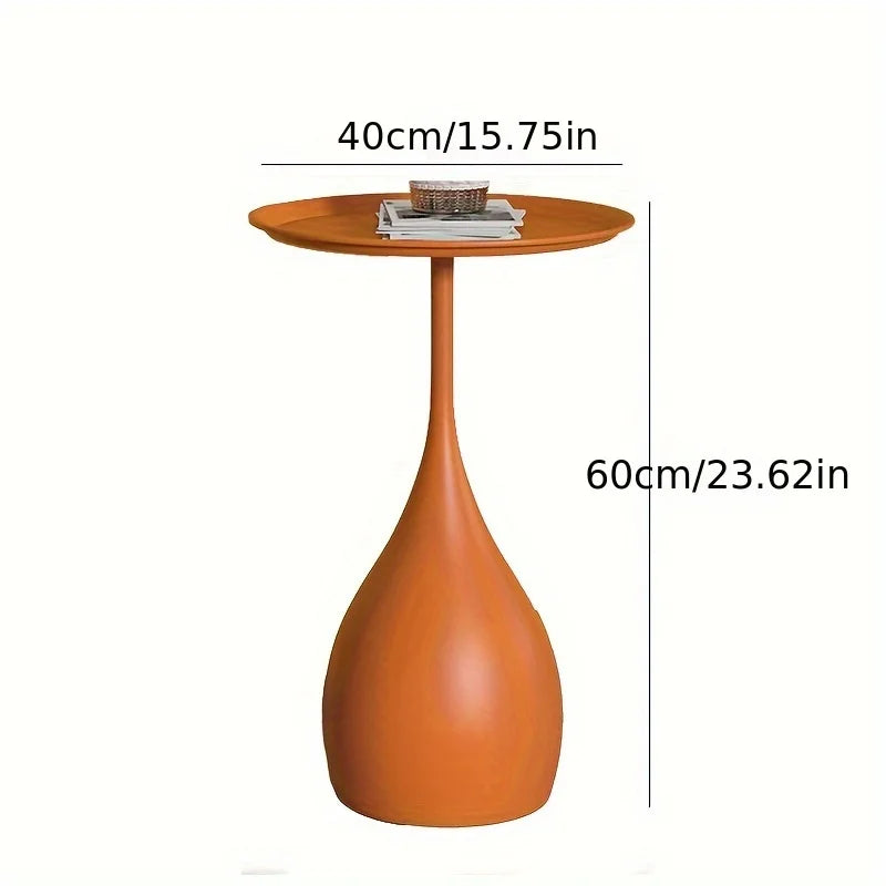 Ariessa - Tavolino rotondo mobile con luce, design mini di lusso per divano o letto