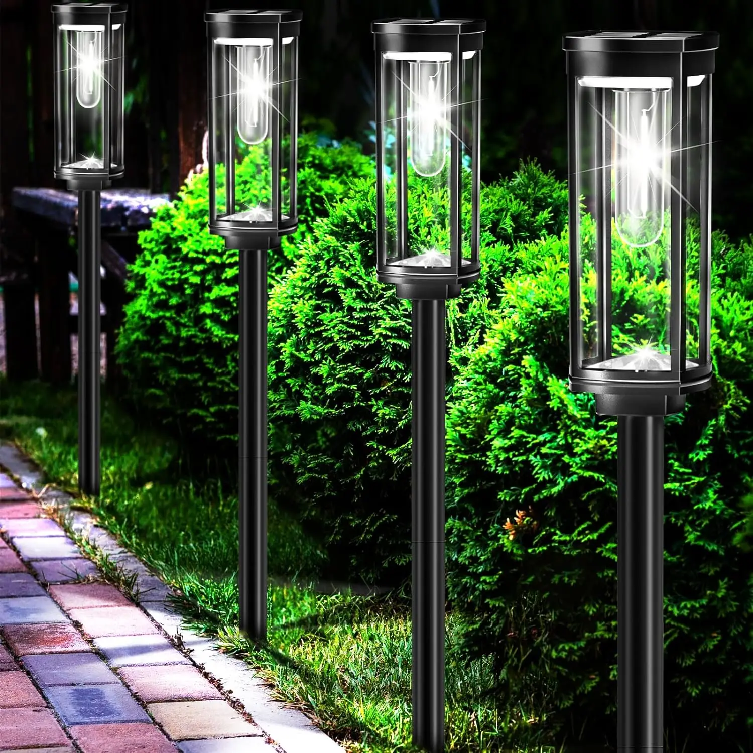 Lampada da giardino solare con luce LED calda – Design in alluminio resistente alle intemperie | Brehn