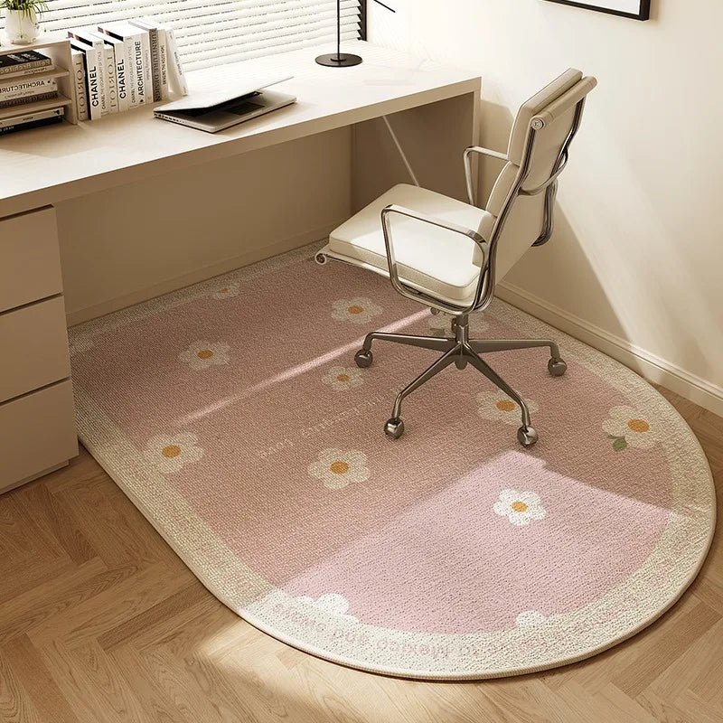 Tappetino per Sedia Ufficio Rotondo 100cm – Protettore per Pavimento Antiscivolo a Strisce Beige