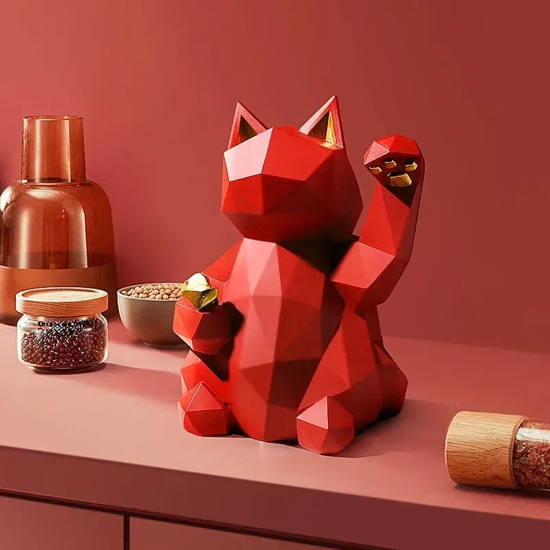 Vivolux | Minimalismo Nordico Geometria Gatto Fortunato Statue