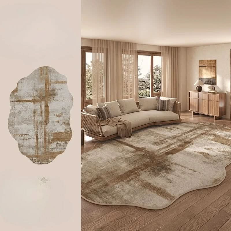 Tappeto Irregolare Lavabile in Peluche per Camera da Letto e Soggiorno