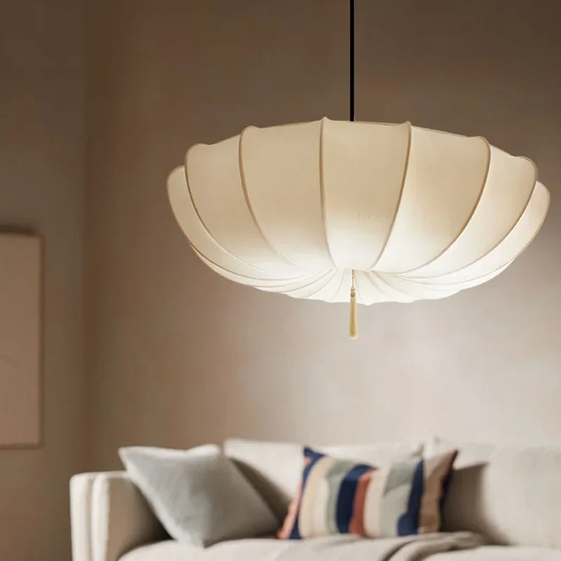 Lampadario Minimalista in Tessuto Nordic Wabi-Sabi
