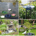 Fontana d'acqua galleggiante solare | 6 teste di fontana | Laghetto, abbeveratoio per uccelli e giardino | AquaRise