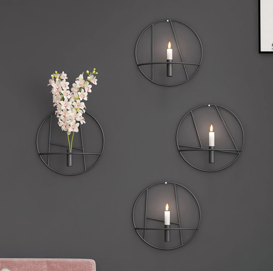 WallAura - Ryder Portacandele e Combinazione Vaso
