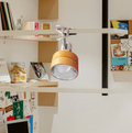 Lampada Clip Regolabile Retro in Legno e Metallo da Scrivania