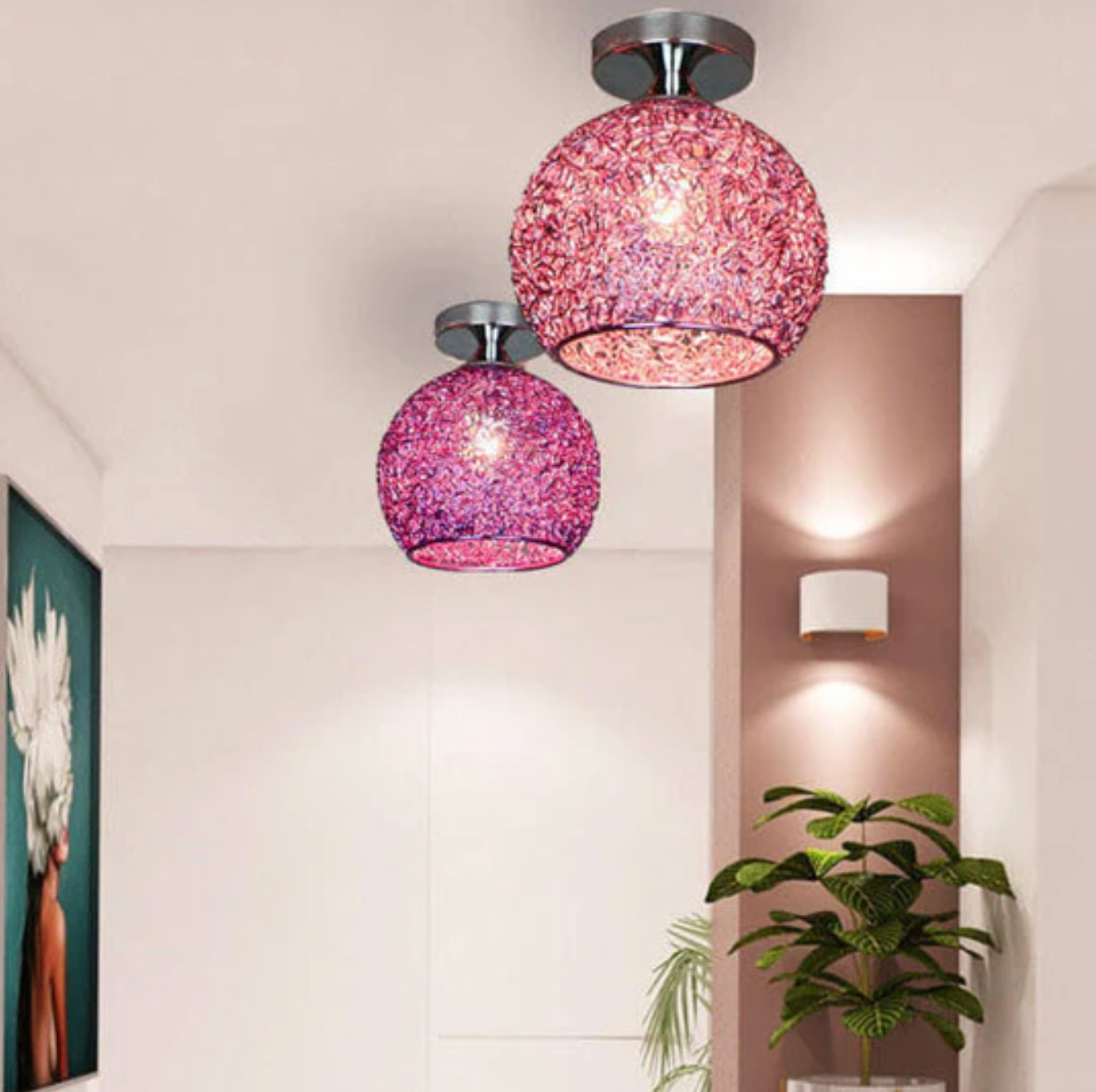 Lampada da soffitto a sfera in metallo moderna