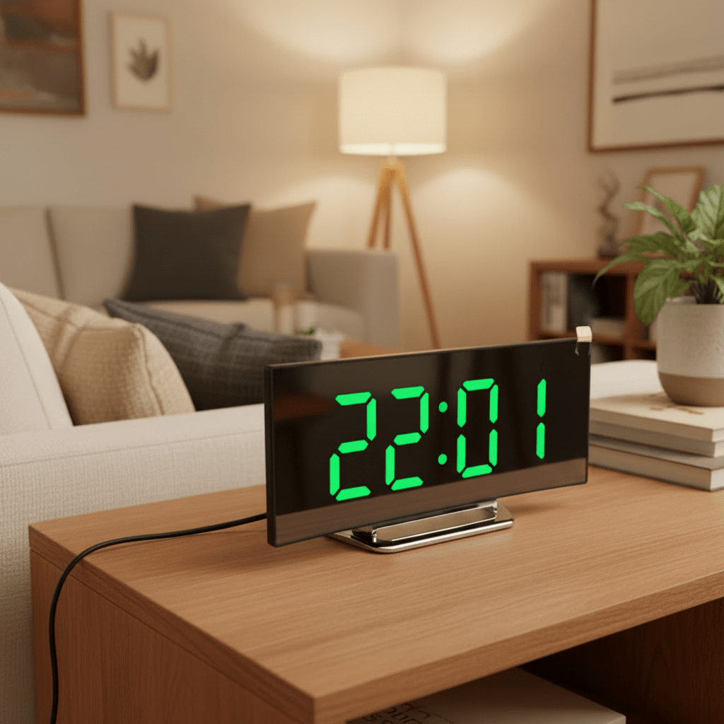 SILENTLITE – Sveglia digitale slanciata con grande display LED e design silenzioso