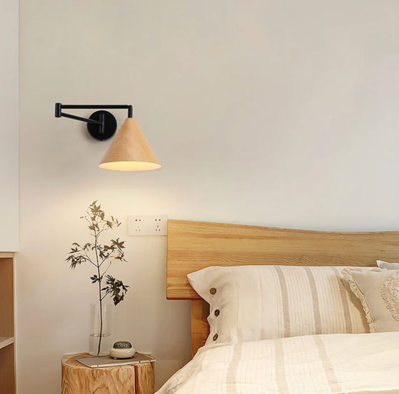Lampada da Parete in Legno Scandinavo Sconce Minimalista Moderna