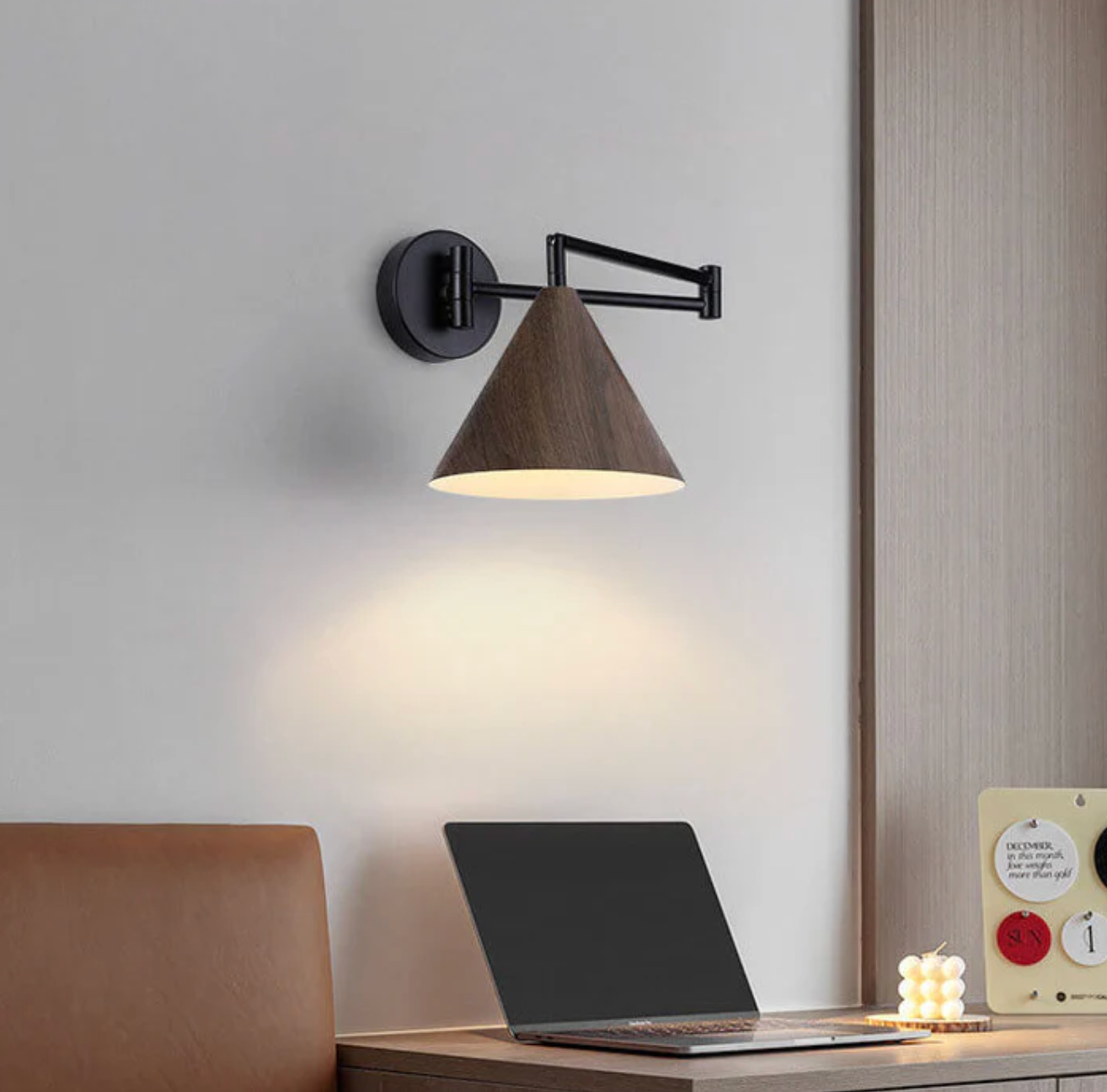 Lampada da Parete in Legno Scandinavo Sconce Minimalista Moderna