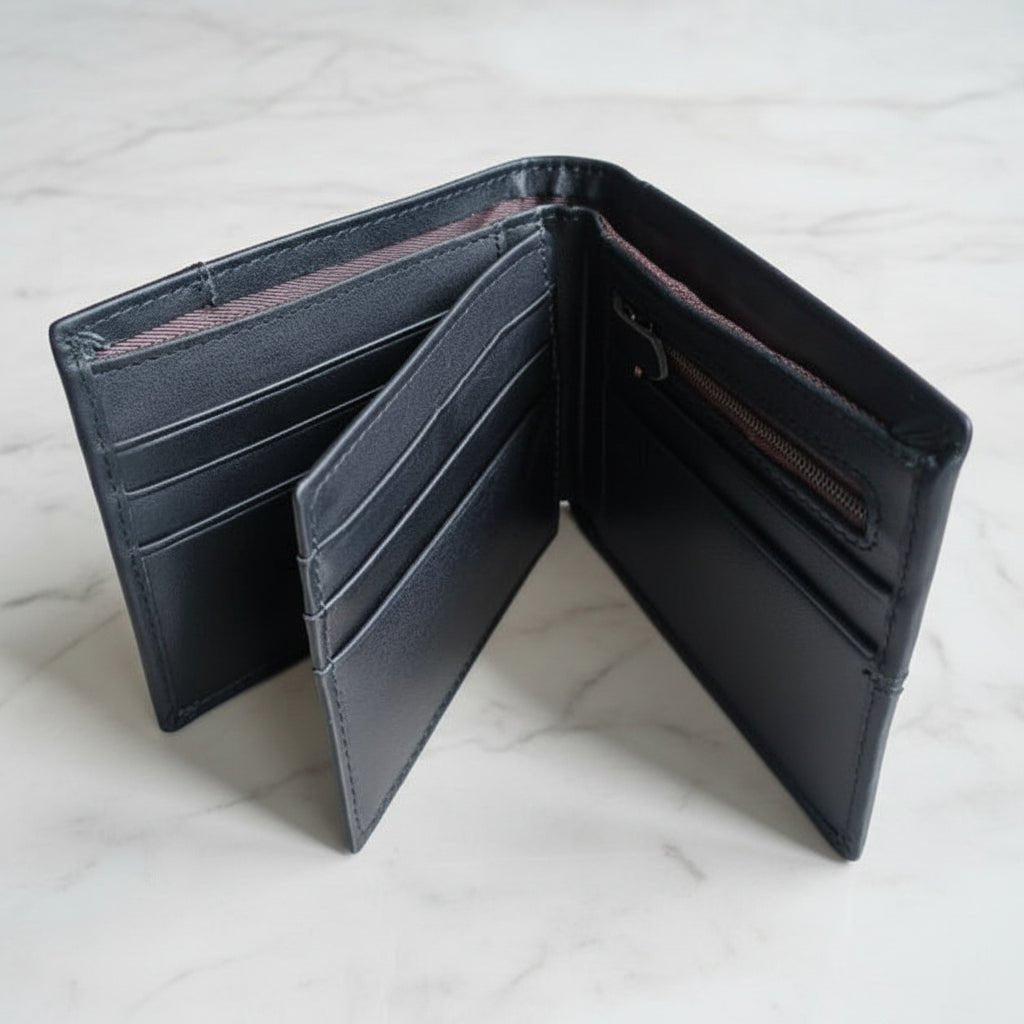 SAFEPOCKET – Portafoglio in vera pelle con blocco RFID per uomini
