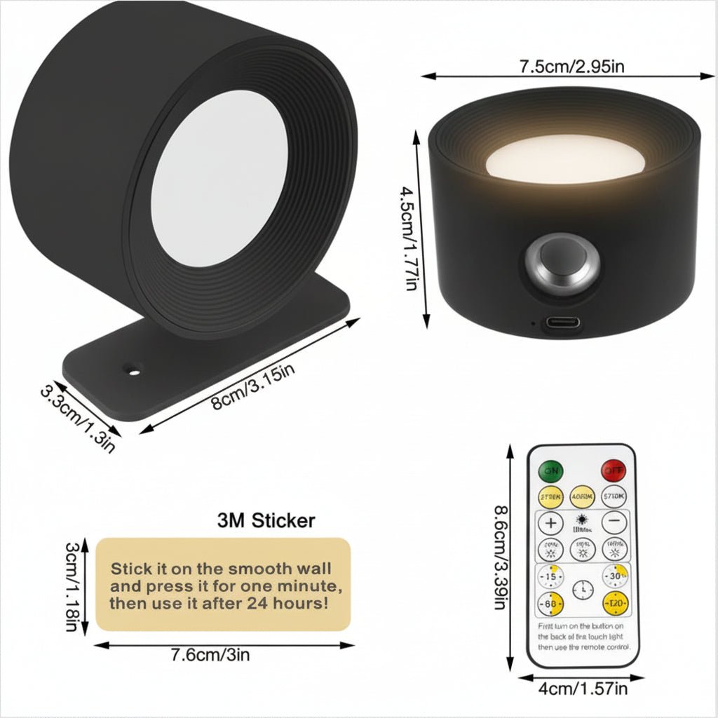 SCANDIGLOW – Applique nordica senza fili con telecomando
