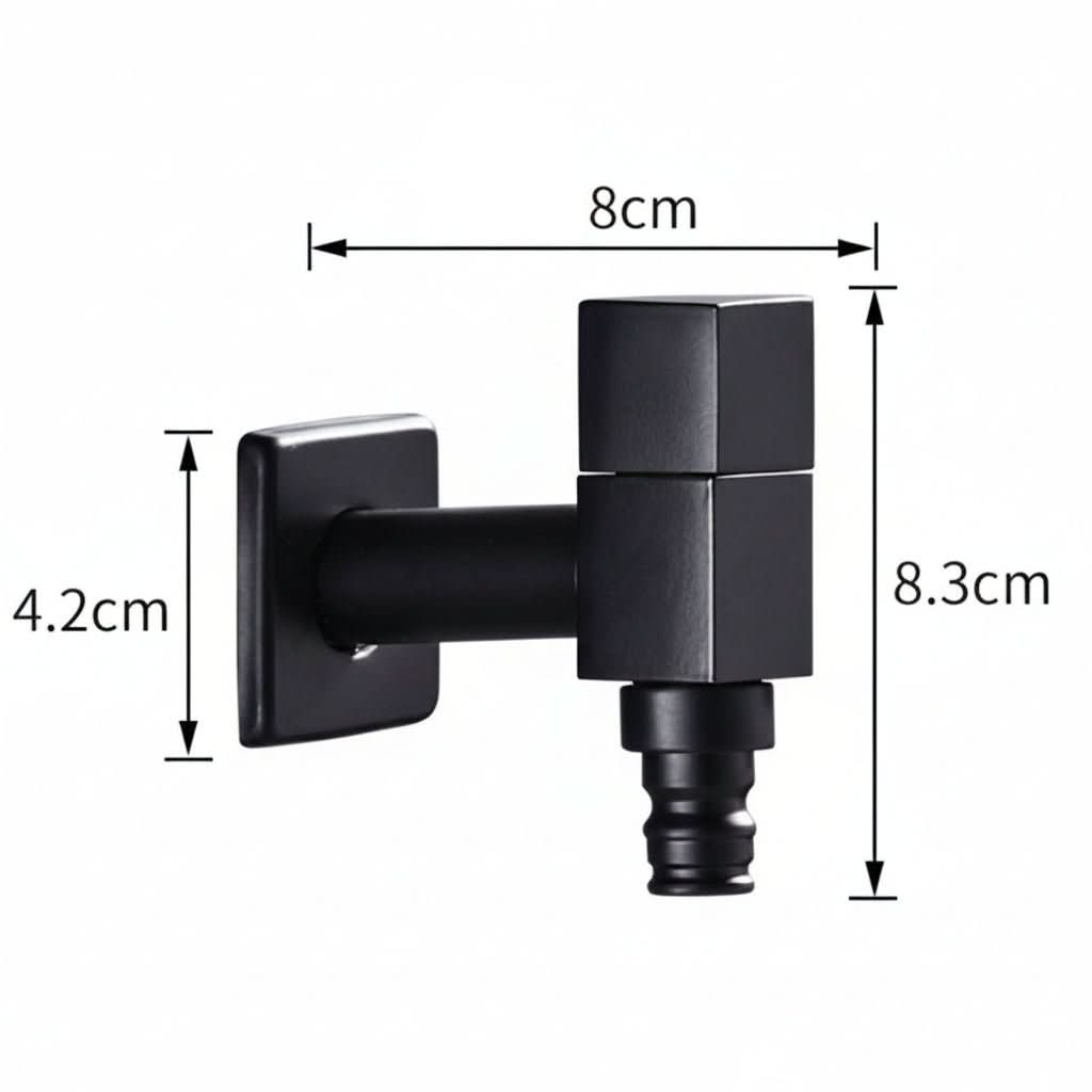 MATTEFLOW – Rubinetto da parete Nero per Cucina, Bagno & Esterni