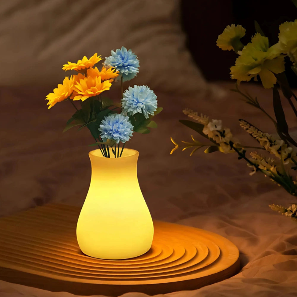 Avara – Vaso Scultoreo con Illuminazione Ricaricabile e Telecomando – Impermeabile per Interni ed Esterni, 16 Colori