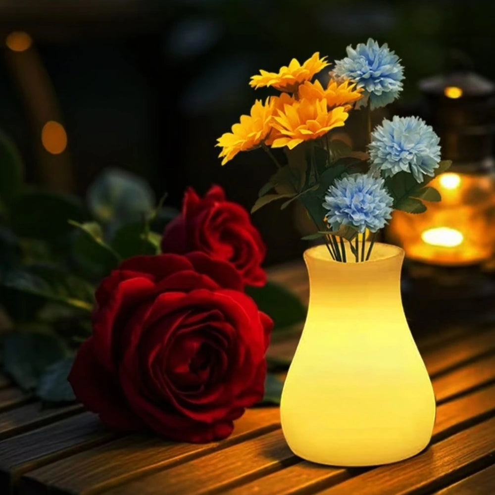 Avara – Vaso Scultoreo con Illuminazione Ricaricabile e Telecomando – Impermeabile per Interni ed Esterni, 16 Colori