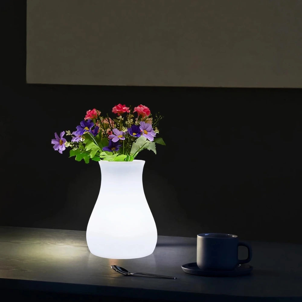 Avara – Vaso Scultoreo con Illuminazione Ricaricabile e Telecomando – Impermeabile per Interni ed Esterni, 16 Colori
